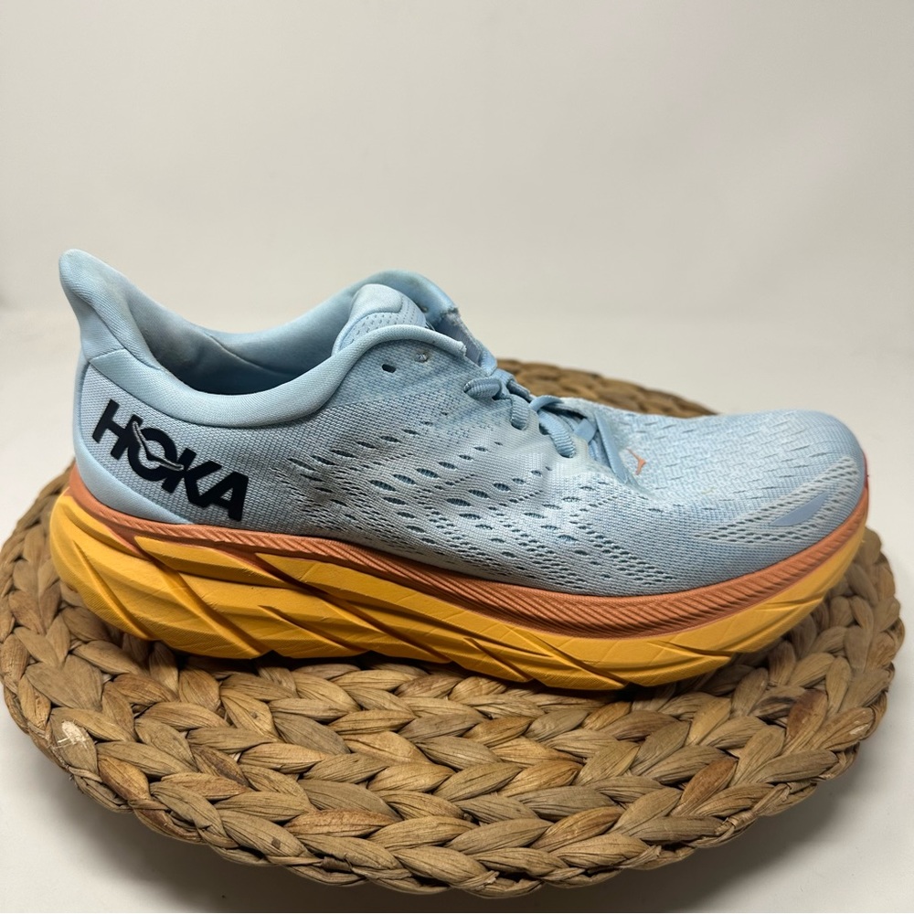 HOKA ONE Clifton 8 Running Shoes Summer Song Ice Flow Size 9.5